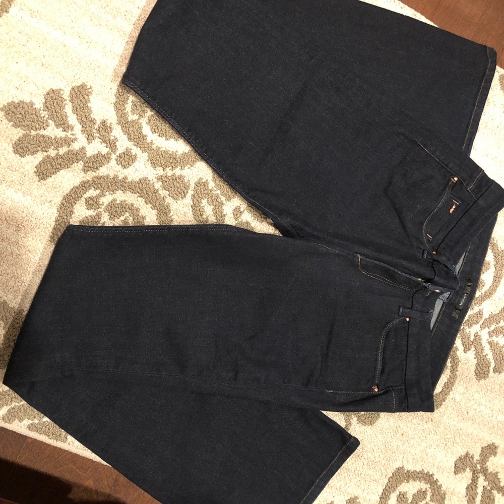 Joe’s Jeans, dark denim, muse sophist fit.